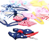 FOK Bowtie Snap Tic-Tac Hair Clips for Baby Girls (12 Pieces)-thumb1