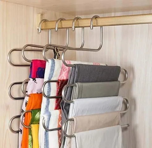 Pindia S' Shape Stainless Steel 5 Layer Pant Hanger