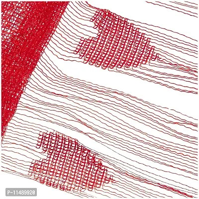 Pindia 6 Feet Set Of 2 Red String Net Heart Design Door Window Curtain-thumb5