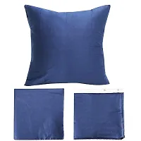 Pindia Set of 5 Blue Soft Polyester Fabric Washable Pillow Cover (16 X 16 Inch)-thumb1