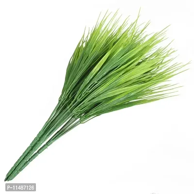 PINDIA Artificial Grass Plant Fake Leaves Shrub (Green, 3 Pieces)