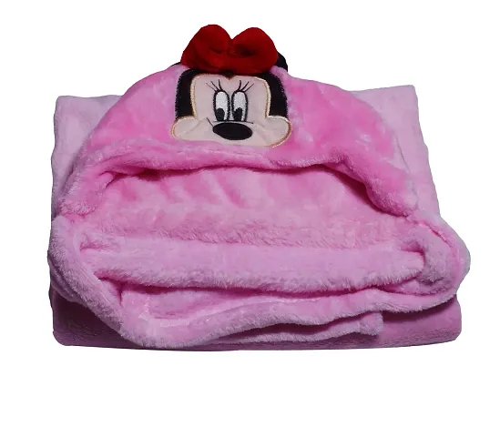 Pindia 1Pc Ultra Soft Fleece Cute Hooded Bath Towel Wrapper Blanket Gown for New Born BabyÂ?