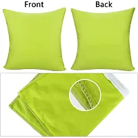 Pindia Set of 4 Green Soft Polyester Fabric Washable Pillow Cover (16 X 16 Inch)-thumb1