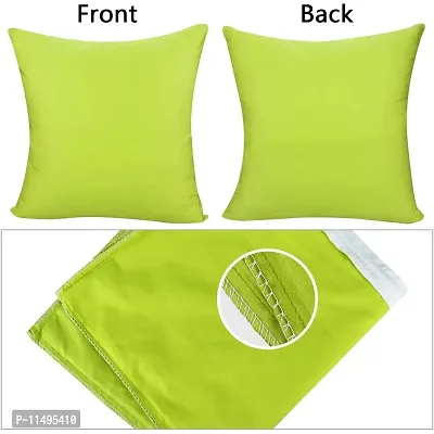 Pindia Set of 4 Green Soft Polyester Fabric Washable Pillow Cover (16 X 16 Inch)-thumb2