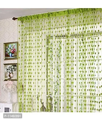 PINDIA Polyester and Polyester Blend Modern Curtain (Green, Standard) - Pack of 2