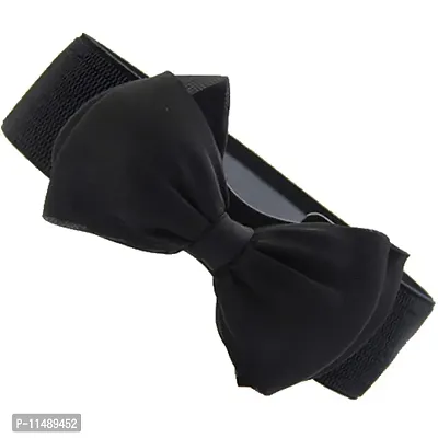 Generic Women's Bowknot Waist Belt (E_55003011,Black,Free Size)-thumb2