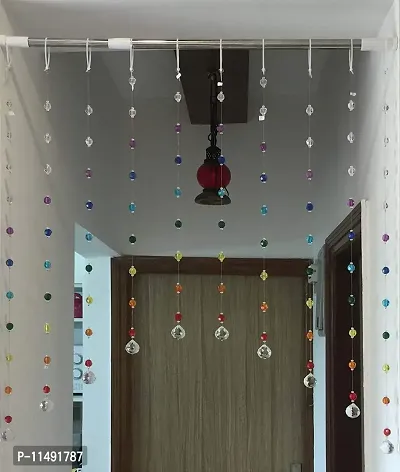 YUTIRITI 10 Acrylic Crystal Plastic Strings Bead Hanging Curtain - 10 arc Multicolour-thumb0