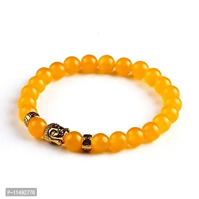 Romp Fashion Natural Yellow Stone Buddha Reiki Stylish Healing Diffuser Bracelet for Men and Women-thumb0