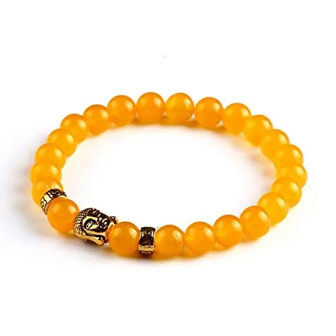 Romp Fashion Natural Yellow Stone Buddha Reiki Stylish Healing Diffuser Bracelet for Men and Women