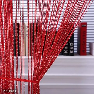 PINDIA Decorative Thread Curtain (9FT, Sparkle Red)-thumb0