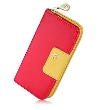 Rrimin Leather Long Wallet for Girls and Women (Red-2)-thumb1