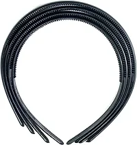 Fok Set Of 3 Black & 3 Multi Color Plastic Hair Bands (8 mm)-thumb2