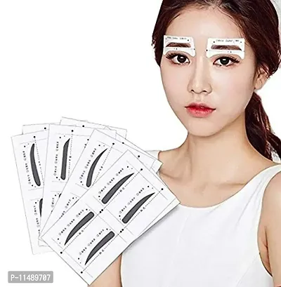 FOK 12 Pair Eyebrow Card Eyebrow Shaping Stencil Sticker Grooming Kit Reusable Makeup Shaper Beauty Tool Eyebrow Sticker For Perfect Eyebrow-thumb0