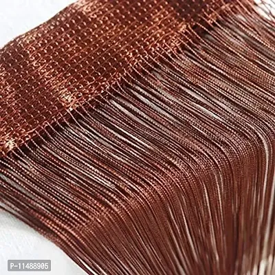 PINDIA Thread Curtain, (Brown, 7 Feet)-thumb0