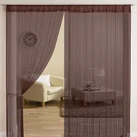 PINDIA Thread Curtain, (Brown, 7 Feet)-thumb1