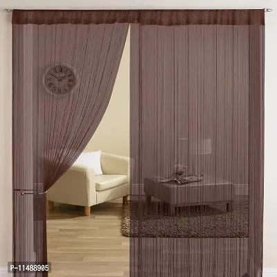 PINDIA Thread Curtain, (Brown, 7 Feet)-thumb2