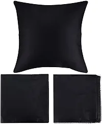 Pindia Set of 1 Black Soft Polyester Fabric Washable Pillow Cover (16 X 16 Inch)-thumb2
