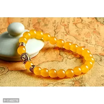 Romp Fashion Natural Yellow Stone Buddha Reiki Stylish Healing Diffuser Bracelet for Men and Women-thumb2