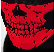 Pindia 2 Pc Neck Face Protection Skull Face Tube Mask - Black, Red-thumb3