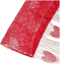 Pindia 6 Feet Set Of 2 Red String Net Heart Design Door Window Curtain-thumb3