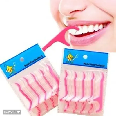 FOK 50 Pcs Disposable Oral Gum Teeth Clean Floss Thread Dental Nylon Wire Flossers Plastic Tooth Picks