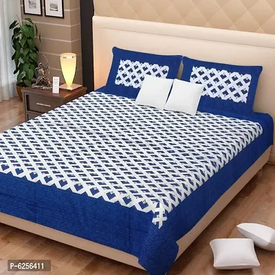 Cotton Printed Double Bedsheet With Pillow Covers-thumb1
