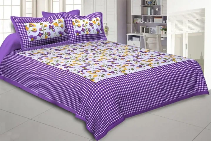 Floral Print Cotton Queen Size Bedsheets