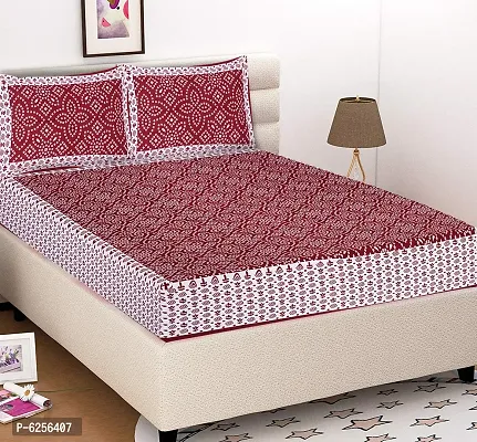Cotton Printed Double Bedsheet with Pillow Covers-thumb0