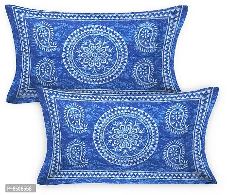 Jaipuri Sanganeri Rajasthani Cotton Beautiful Double Bedsheet With 2 Pillow Covers-thumb2