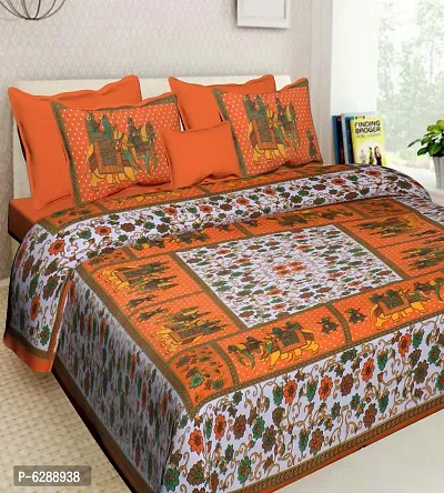 King Size Pure Cotton Double Bedspread BedSheet Bed Cover With Pillow Covers