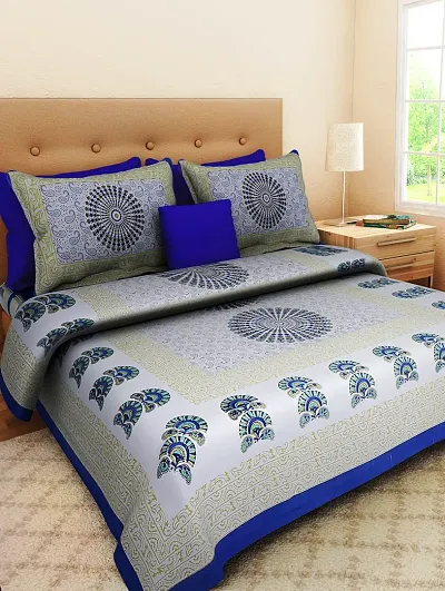 Cotton Queen Size Bedsheets with 2Pillow Covers