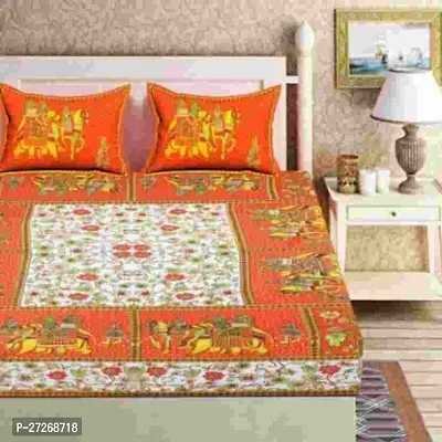 Fancy Cotton Printed Bedsheet with 2 Pillow Covers-thumb0