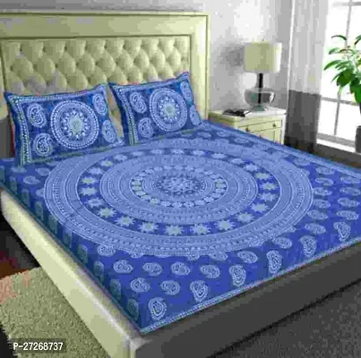 Fancy Cotton Printed Bedsheet with 2 Pillow Covers-thumb0