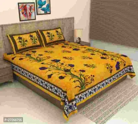 Fancy Cotton Printed Bedsheet with 2 Pillow Covers-thumb0