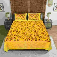 Fancy Cotton Printed Bedsheet with 2 Pillow Covers-thumb1