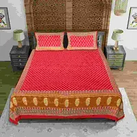 Fancy Cotton Printed Bedsheet with 2 Pillow Covers-thumb1