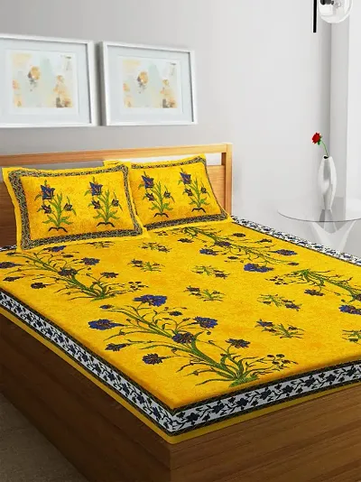 Printed Double Bedsheets with Pillow Covers