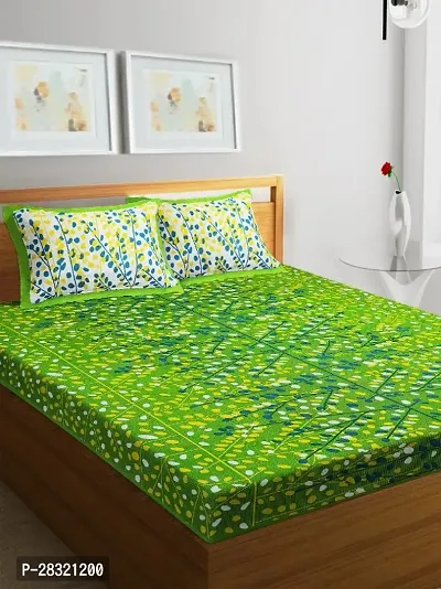 Jaipuri Printed Cotton Double Bedsheet With 2 Pillow Covers-thumb0