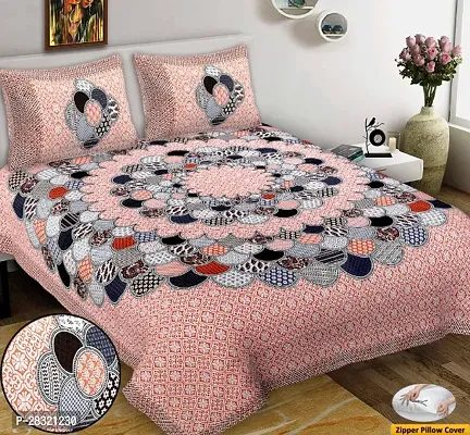 Classic Cotton Printed Bedsheet with Pillow Covers