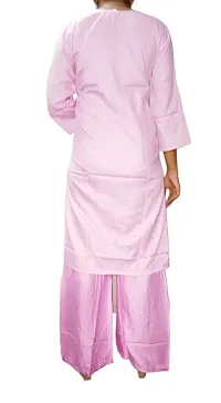 A-Line Multicoloured Chikankari Cotton Blend Kurta-thumb1