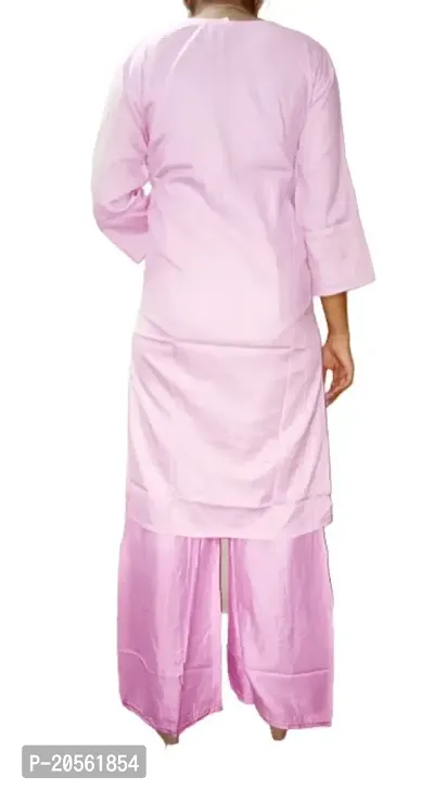 A-Line Multicoloured Chikankari Cotton Blend Kurta-thumb2