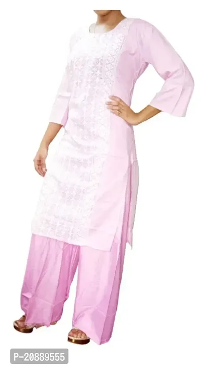 Straight Cotton Blend Embroidered Kurta Set for women-thumb3