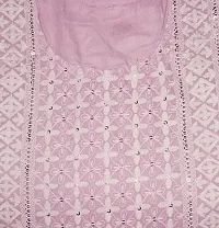 A-Line Multicoloured Chikankari Cotton Blend Kurta-thumb3