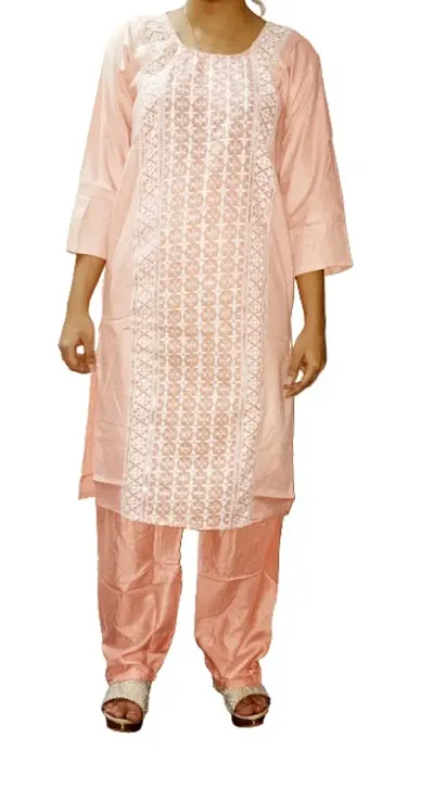 A-Line Chikankari Blend Kurta