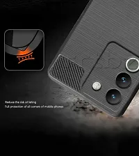 Stylish Silicon Back Cover Compatible For Vivo Y200 5G -Black-thumb2