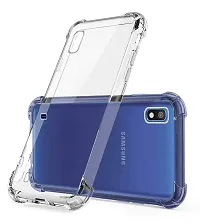 RRTBZ Transparent Soft Silicone TPU Flexible Back Cover Compatible for Samsung Galaxy A10 with Earphone and Data Cable-thumb1