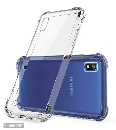 RRTBZ Transparent Soft Silicone TPU Flexible Back Cover Compatible for Samsung Galaxy A10 with Earphone and Data Cable-thumb2