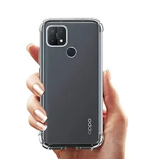 RRTBZ Back Cover Case Compatible for Oppo A15 Soft Silicone TPU Flexible Back Cover Compatible for Oppo A15 (Transparent) with Screen Guard-thumb3