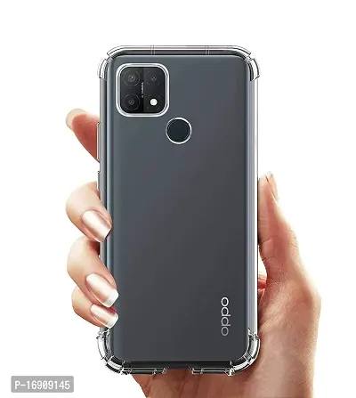 RRTBZ Back Cover Case Compatible for Oppo A15 Soft Silicone TPU Flexible Back Cover Compatible for Oppo A15 (Transparent) with Screen Guard-thumb4