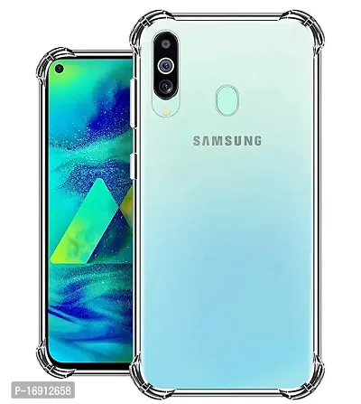 RRTBZ Soft Silicone Flexible Side Transparent Back Cover Compatible for Samsung Galaxy M40 / A60-thumb0